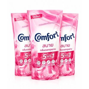 Comfort Fabric Softener Thai Pink Rose 500ml Refill Pouch 5in1 Anti Musty Indoor Drying Freshness