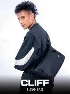 Tas Selempang JFR Cliff Casual Laptop Bag Motif Grafis Hitam