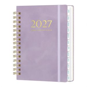 OOG Thick Pages 2027 Weekly Planner Tab Divided Lightweight Spiral Planner 365-day Paper Made A5 Agenda Notebook Work