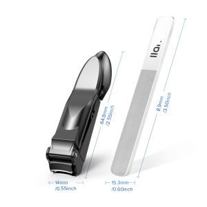 LLANO กรรไกรตัดเล็บ สแตนเลส เครื่องตัดเล็บป้องกันน้ำกระเซ็น เครื่องมือทำเล็บ การออกแบบไบโอนิค กรรไกรตัดเล็บเท้าพร้อมตะไบเล็บ