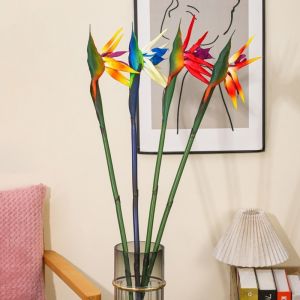 MACRAMEX Long Stem Artificial Bird of Paradise DIY Decorative Faux Plants Authentic Touch Fake Flower Wedding Decoration