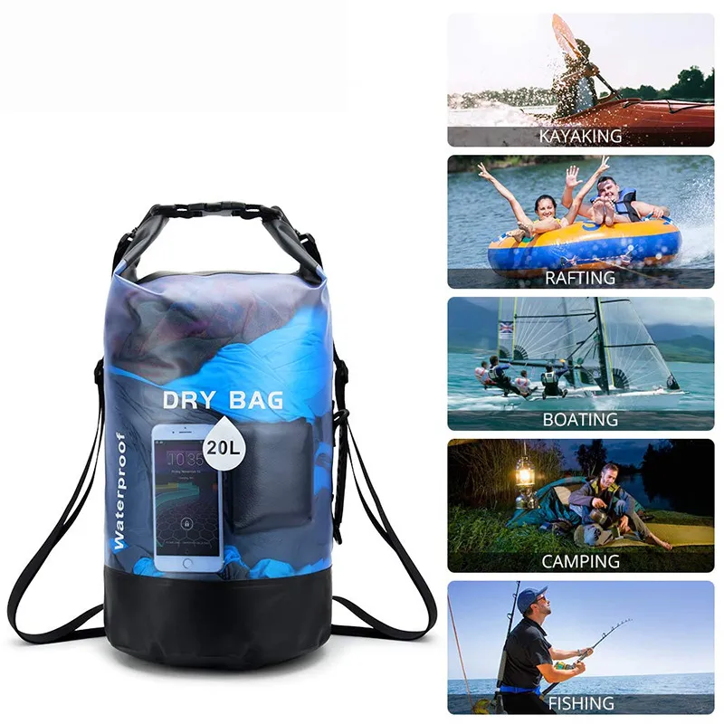 5L/10L/20LWaterproof Dry Bag Storage Pack Pouch For Swimming