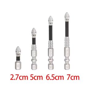 6PCS Magnetic Screwdriver Bits Non-slip Shockproof Phillips Impact Bits Hex Shank Alloy Steel Cross Head Bits Suitable For Power Tool