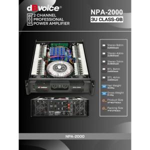 POWER AMPLIFIER DBVOICE NPA2000 NPA 2000 ORIGINAL