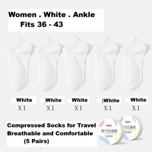 Disposable Socks For Men & Women Compressed Travel Daily Disposable Pure Cotton Socks-5 Pairs(SG Stocks)
