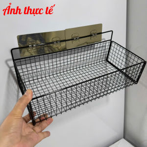Kệ Để Đồ Nhà Tắm Lưới Sắt Hình Chữ Nhật Dán Tường Kệ Đựng Gia Vị Nhà Bếp Sơn Tĩnh Điện Kệ Đựng Mỹ Phẩm Gọn Gàng Tramanhshop