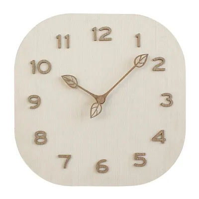 Ins Wall Clock Personality Simple Modern Clock Wall Hanging Home Living Room Clock Square Light Luxury Wooden Clock for Bedroom