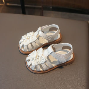 Classic T-tied Girls Sandals with Two Delicate Grid Lace Butterfly-knot Appliques Comfortable Summer Children Shoes Girl J06101