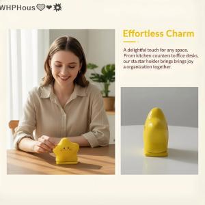 WP💓💛💖 Creative Star Shape Toothpick Holder Dispenser Plus Cotton Swab Box Multifunctional Organizer for Bathroom Counter