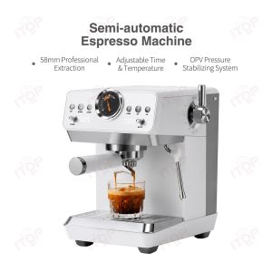 ITOP CMKS2250 Semi-Auto Espresso Coffee Machine with PID+NTC Dual Temp Control OPV System Triple Display Dual Hot Cold Brewing Modes Electric Coffee Maker for Home Use
