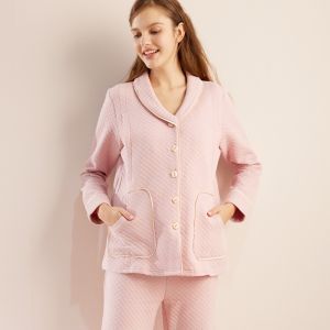 Sunveno Women Maternity Pregnancy Clothes Cotton Postpartum Nursing Sleepwear with Open Breastfeeding Pocket Comfortable Nursing Set Pregnant Sleepwear