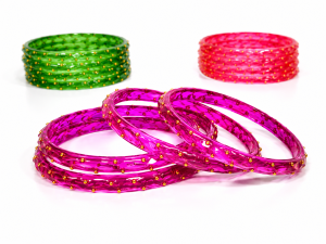 Colorful Glass Bangles Set | Traditional Ethnic Wear Bangles for Women & Girls (Set of 4 Pcs | Size - 2.5 Inch)