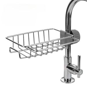 WEYAN Stainless Steel Multifunction Adjustable Kitchen Family Kitchen Bathroom Accessories Free Perforated Drainer Faucet Rack Soap Storage Holder Sponge Shelf