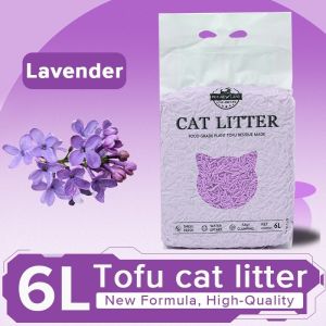Bentonite Cat Litter Deodorized Dust-Free Antibacterial Quick Clumping Cat Sand 6L lavender
