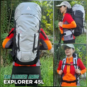 TAS CARRIER 50L - PENDAKI GUNUNG - MOUNTAIN BAG - CAMPING HIKING - OUTDOOR - BACKPACK -  AMOS ADVENTURE EXPLORE 45