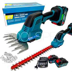 THAKITEC เครื่องกรรไกรเล็มหญ้าไร้สาย 2IN1 แบต 499Vf ก้อนใหญ่ จำนวน 2 ก้อน ครบชุด พร้อมหัวเปลี่ยน หัวตัดแต่งกิ่ง+เล็มหญ้า รุ่นใหม่ รุ่น TKHT499