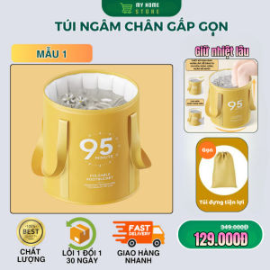 Túi Ngâm Chân Gấp Gọn Chống Đổ Giữ Nhiệt Tốt Có Nắp Đậy Chậu Ngâm Chân Đến Đầu Gối Bồn Ngâm Chân Vải - My Home TNC01