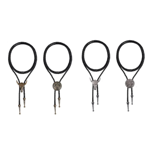 Contemporary Bullhorn Necktie In Durable PU Leather Embellished Detail Elegant Styling For Different Ages