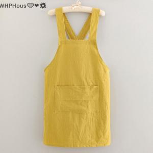WP💓💛💖 Cooking Cotton Kitchen Aprons Breathable Wear Resistant Adult Waist Aprons Anti Fouling Soft Restaurant Work Clothes Home