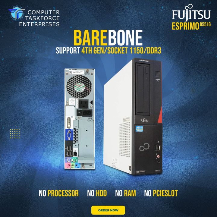 BAREBONE SYSTEM UNIT | FUJITSU ESPRIMO D551G 4TH GEN | SOCKET 1150 | NO ...
