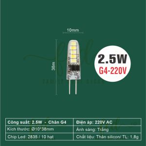 Bóng đèn LED nhỏ chân ghim G4 / G9 ánh sáng trắng vàng 3 màu độ sáng cao 3W–7W cho đèn pha lê điện áp thấp 12V 220V