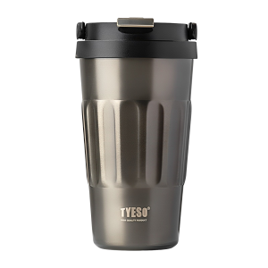 Tyeso 500ml Coffee Mug Water Cup With Handle Design Free Pouch Bag 304 Stainless Steel Double Layer Direct Drinking Insulated Thermos Flask Tyeso Tumbler Cup Botol Air 咖啡杯保温杯保温瓶