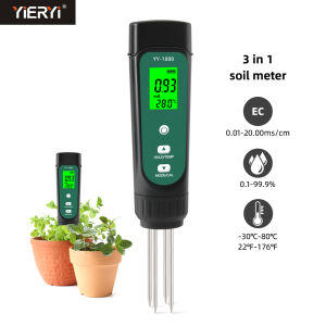 Yieryi Đồng Hồ Đo Nhiệt Độ Đất/Độ Ẩm Máy Kiểm Tra Đất Đồng Hồ Kỹ Thuật Số Nông Nghiệp Vườn