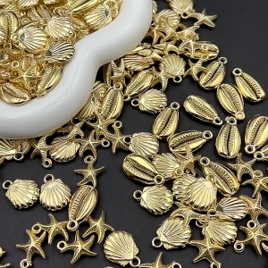 50Pieces Sea Creature Charm Shell Star Fish Beads Charm Ocean Animal Charm Pendant Fitting Jewellery Making Accessories