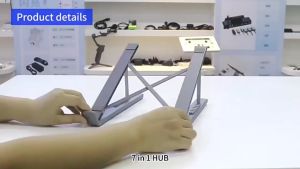 8-in-1 Multifunctional Laptop Stand USB-C PD Hub with 4K HDMI SD/TF Card Slots Desktop Laptop Support Bracket