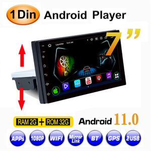 [2G+32G]Universal 7/9/10 inch 1DIN Android 11.0 Car Multimedia Player Car Stereo Radio Adjustable Touch Screen GPS MP5 Player