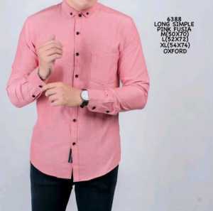Baju Kemeja Pria Polos Panjang Warna Pink Dusty Kemeja Kasual Formal Santai