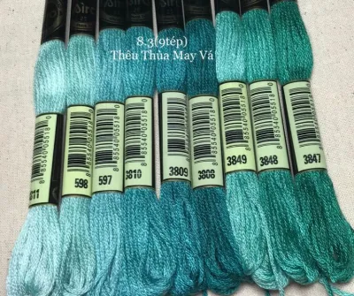 [AIRO TONE XANH BIỂN/ TÍM] chỉ thêu cotton Airo