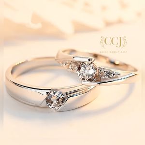 Cincin Couple Silver Adjustable S33 | Pasangan | Nikah | Lamaran | Hadiah | Tunangan 925 Perak | Aksesoris Pria Wanita