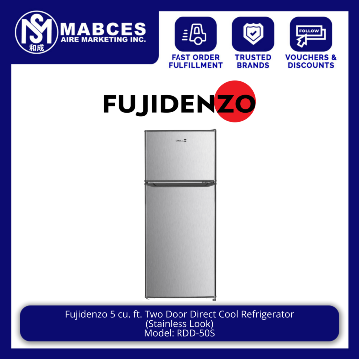 Fujidenzo 5 cu. ft. Two Door Direct Cool Refrigerator RDD-50S | Lazada PH