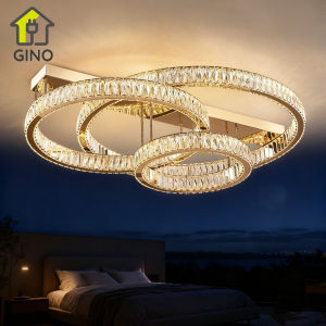 Lampu Kristal Modern K9 Emas Lampu Gantung Plafon Lampu Perlengkapan Lampu Ruang Tamu Kamar Tidur Ruang Makan Pencahayaan Rumah