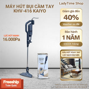 Máy Hút Bụi Cầm Tay Kaiyo KHV-416 Cao Cấp Lực Hút Siêu Mạnh 16.000PaBộ Lọc HEPA 2 Lớp Đầu Hút Xoay 360° Sạch Bụi Mịn