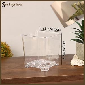 [The Fayshow] Vuông Trong Suốt Acrylic Chậu Hoa Thoáng Khí Bonsai Nhà Máy Nồi Máy Tính Để Bàn Trang Trí Cho Sân Vườn Phòng Khách Ban Công