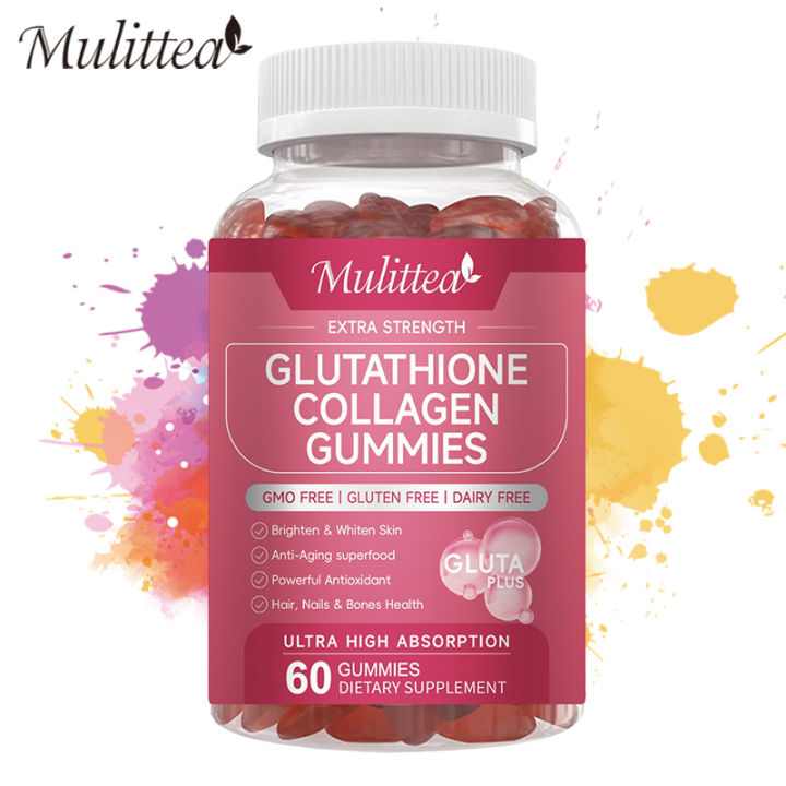 Mulittea Glutathione Gummies Whitening With Collagen & Skin Vitamins For  Anti-Aging Beauty Supplements 60pcs Permen jeli glutathione mengandung  kolagen dan vitamin kulit untuk memutihkan dan anti penuaan - Lazada
