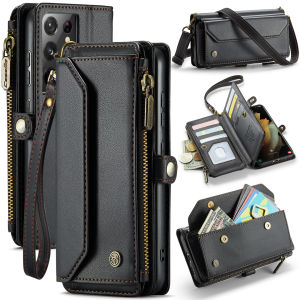 For Samsung Galaxy S25EDGE S24FE S25 S25 Plus S25 Ultra S24 S24 Plus S24 Ultra S25 FE Cases RFID Blocking Shockproof Casing Cover Card Holder Clutch Bag Premium PU Leather Shoulder Bag