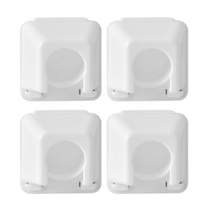 YESPERY 2/4Pcs Curtain Rod Hook Fixing Device Self-adhesive Bracket Clamp Punch-free Household Telescopic Rod Support Holder