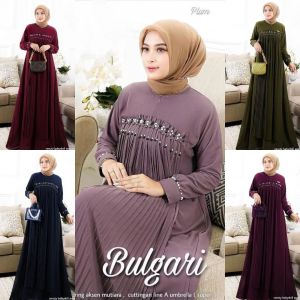 Gamis Dres Baju Lebaran Idul Fitri Terbaru 2025 Bahan Ceruty Babydoll mix mutiara payet