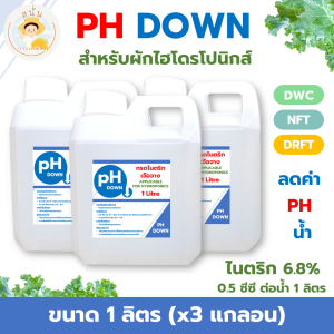 PH DOWN ขนาด 3 ลิตร ใช้ปรับลดค่า PH น้ำ สำหรับผักไฮโดรโปนิกส์ ผักดูดซึมธาตุอาหารได้ดีขึ้น