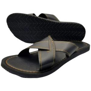 Marikina Mens AN-14 heavy quality non-slip leatherette casual Flipflops (Double-Stitched Edges)