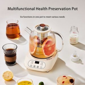 2025 New 1.2L All-glass Health Pot Free 304 Stainless Steel Filter Stew All-in-one Kettle Small Office Dormitory Electric Teapot 多功能养生壶/恒温壶