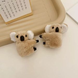 2 cái kẹp tóc kẹp tóc trang trí tóc gấu Koala sang trọng kẹp tóc răng cưa lông động vật dễ thương cho bé gái phụ kiện mũ nón Koala barrettes
