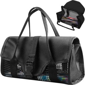 Fishing Jig Bag Soft Baits Organizer Portable Tackle Storage Bags Large Capacity Lure Handbag for Saltwater&Freshwater Fishing Accessories Holder Collapsible Bag