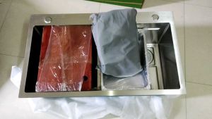 Chậu rửa chén bát đơn cao cấp chậu rửa bát kích thước 78cm x 46 cm inox 304( Chậu lớn + khay chậu nhỏ+  thớt + xi phông thoát dây to).