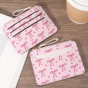 SDG PVC Credit Card Holder  Roomy Card Case  Cute Bow Zipper Wallet for Women Girls