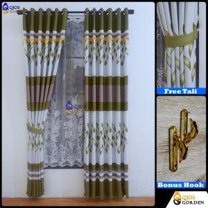 Gorden Jendela Poni Pintu Panjang Kain Blackout Tebal Dan Lembut Model Smokering