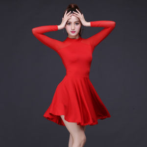 Trang Phục Khiêu Vũ Latin Cho Phụ Nữ Trưởng Thành Váy Khiêu Vũ Biểu Diễn Váy Dài Tay Thanh Lịch